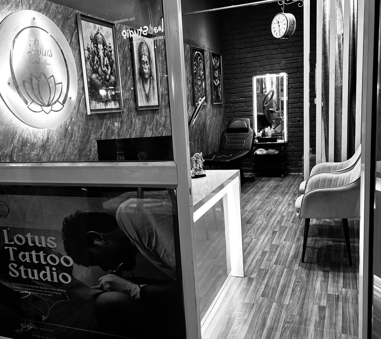 Custom tattoo artwork at Lotus Tattoo Studio in Gurugram
