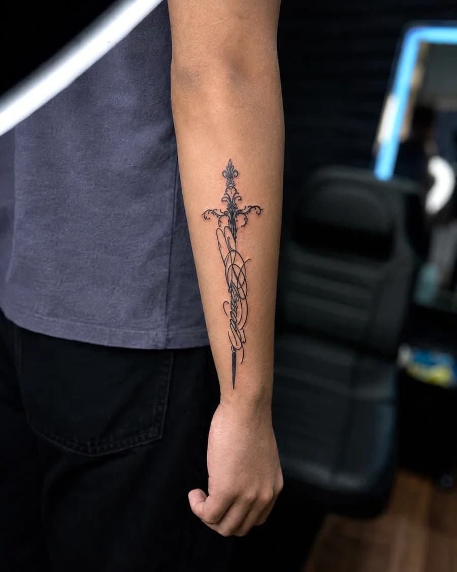 Small black ink tattoo artwork